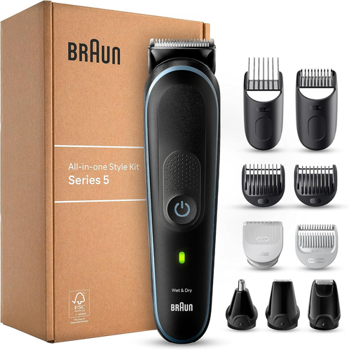 Regolabarba Tagliacapelli Uomo Rasoio Incluso, Rifinitore Barba, 9 in 1 Styling - Foto 14 di 15