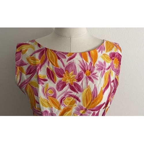 Abito smanicato hawaiano vintage anni '60 Kamehameha rosa arancione floreale donna M? - Foto 4 di 12