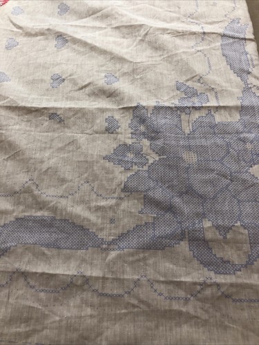Bucilla 1993 Unfinished 45" X 45" FAN Stamped XStitch 63997 LAP QUILT WIP - Picture 6 of 12
