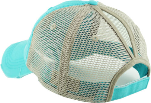 Ponycap Messy High Bun Ponytail Adjustable Mesh Trucker Baseball Cap Hat - Picture 119 of 134