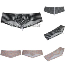 Mens Bikini Soft Bubble Knitted Fabric Thong Boxers Briefs Cheeky Underwear