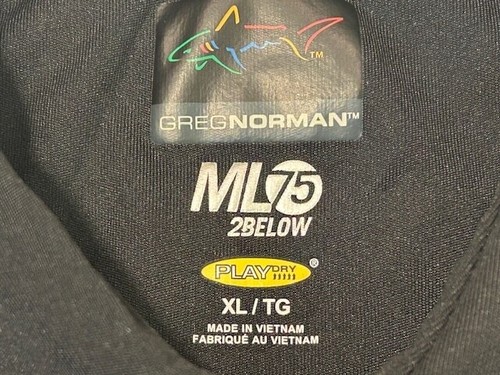 GREG NORMAN Men's Short Sleeve ML75 Play Dry Golf Black Polo Shirt - Size XL - Picture 4 of 10