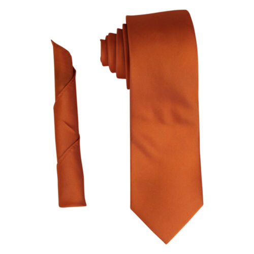 Cravatta uomo tinta unita collo e fazzoletto tasca quadrata set slim/media 2,75 in 7 cm AZAR - Foto 3 di 30