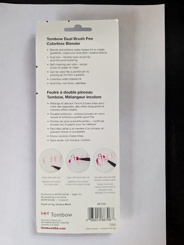 Tombow Colorless Blender Pen ~ Set of 3 ~ Dual Tip Brush & Fine Point Bullet Tip - Picture 2 of 2