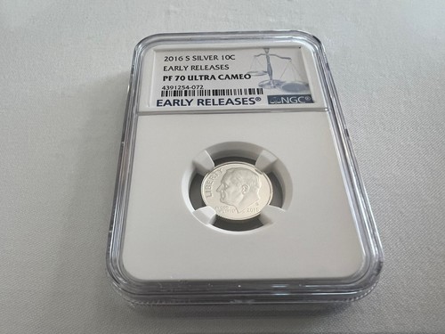 2016-S SILVER ROOSEVELT DIME E.R. NGC PF70 ULTRA CAMEO BLUE LABEL "TOP POP" - Picture 2 of 4