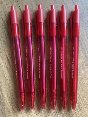 Paper Mate Inkjoy 100RT XF C ROT EXTRAFEIN Druckkugelschreiber (6 STIFTE)