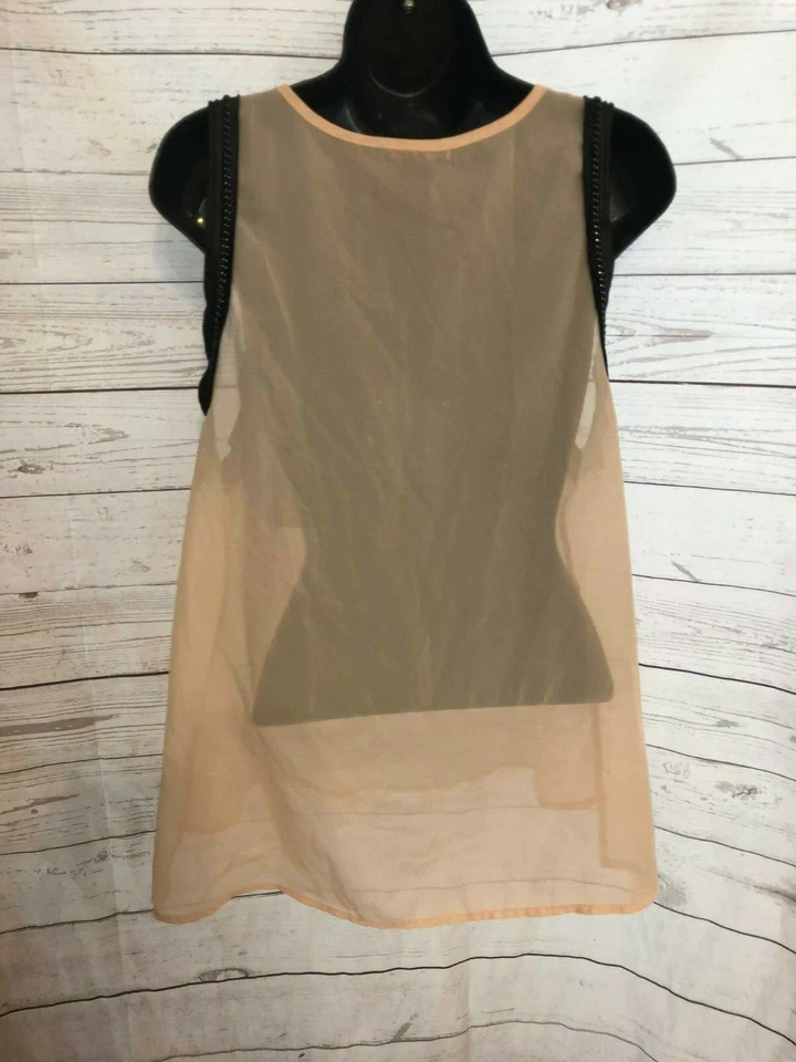 Blusa Material Niña Mujer Transparente Sin Mangas Color Melocotón Talla L Grande  Foto 2 de 4