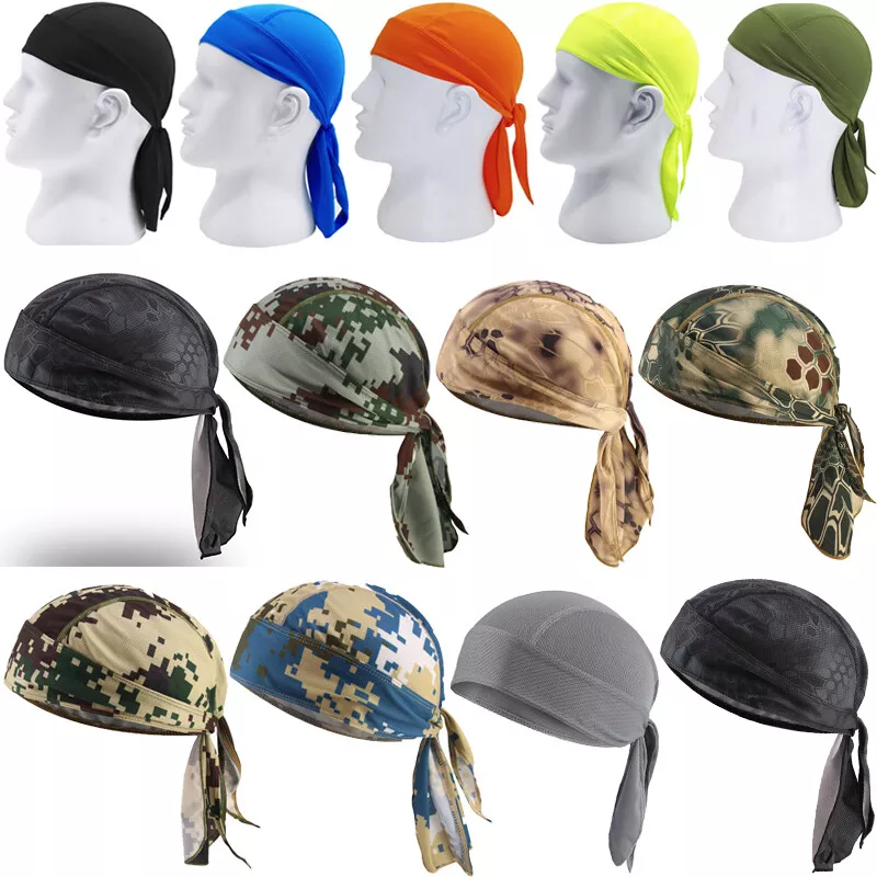 Men Summer Cooling Dome Skull Cap Biker Motorcycle Head Wrap Headband  Beanie Hat