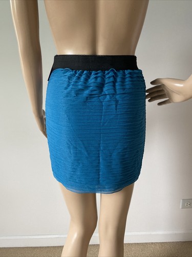 New NWT Xhilaration Blue Sheer Layered Ruffled Mini Skirt Fully Lined Stretch XS - Picture 7 of 12