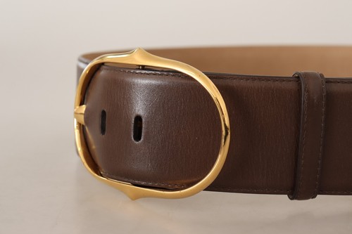 DOLCE & GABBANA Belt Brown Leather Gold Metal Oval Buckle s.75cm / 30in RRP $400 - Picture 7 of 8