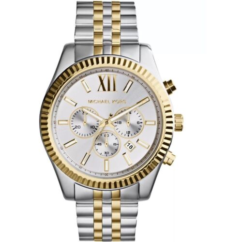 NWT Gold and Silver Michael Kors Lexington Men's Watch, Stainless Steel for Men - Picture 2 of 16
