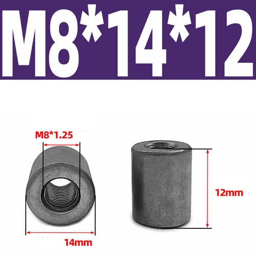M8-M20 Threaded Sleeve Rod Bar Stud Round Connector Nut A3 carbon steel Nuts - Picture 32 of 182