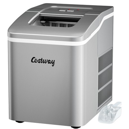Portable Ice Maker Machine Countertop 26Lbs/24H Self-cleaning w/ Scoop Silver - 第 1/12 張圖片