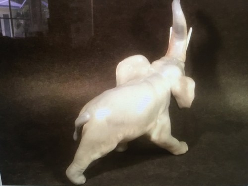 Estatuilla de elefante de porcelana hecha a mano vintage por Rex de España - Imagen 5 de 12