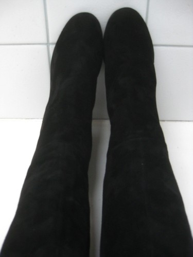 MINT VELVET BOOTS over knee 3 36 thigh high heels black suede leather rock chick - Bild 15 von 18
