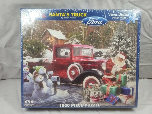 Neu in versiegelter Verpackung White Mountain Santa's Ford Truck 1000-teiliges Puzzle von Robert Kramer - Bild 1 von 4