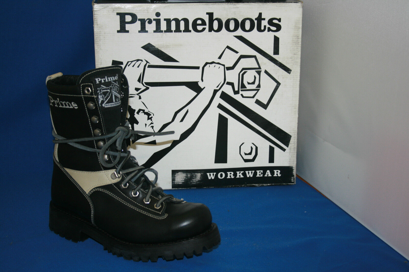 Prime Logger Stivali Stivali Taglia. 36 Pelle Nero Bianco Design Fashion Prime Logger Stivali Stivali Taglia. 36 Pelle Nero Bianco Design Fashion