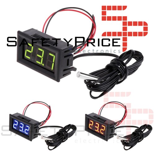 Termometro Monitor Temperatura -50 110 5v 12v Digital LED color ROJO sonda NTC - Imagen 5 de 5