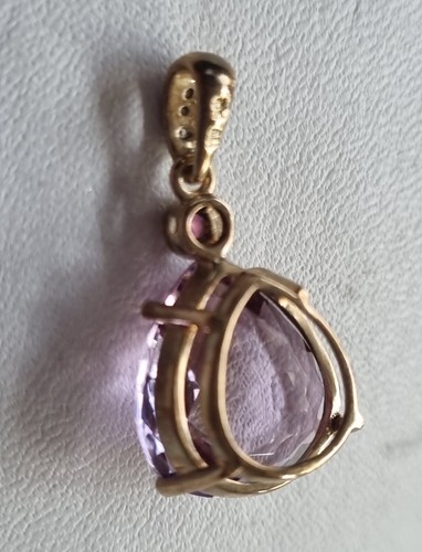 Anhänger Amethyst Tropfen facettiert geschliffen lila Gold 333 NEU! - Bild 9 von 13