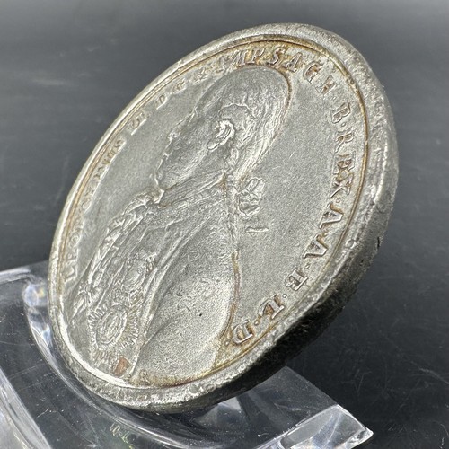 Kaiserkrönung Leopolds II., Zinnmedaille Kupferstifft Habsburg Österreich 1790 - Bild 2 von 6