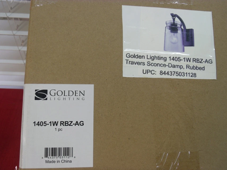 Aplique Golden Lighting 1405-1W RBZ-AG Travers, bronce frotado Foto 4 de 4