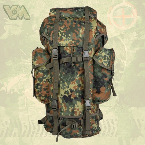 NEU BW KAMPFRUCKSACK RUCKSACK 65L FLECKTARN TREKKING TASCHE WANDERN OUTDOOR - Afbeelding 2 van 2
