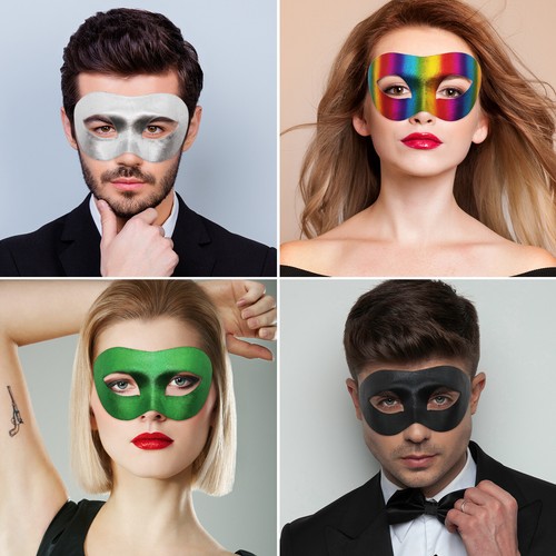 6Pcs Retro Mens Venetian Party Mask for Masquerade Mardi Gras Prom Ball Hallowee - Picture 5 of 6