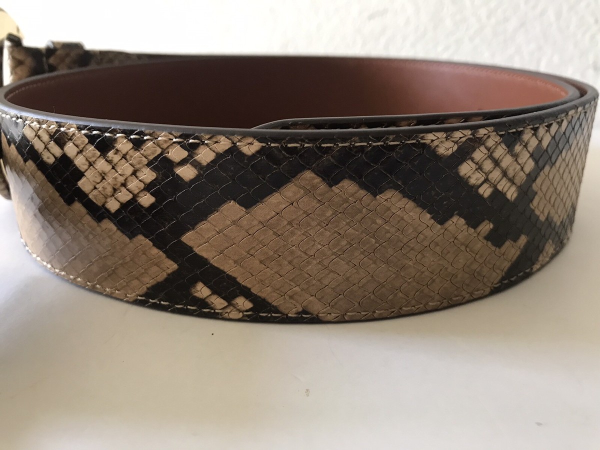 Lauren Ralph Lauren Patchwork Leather Suede Snakeskin Belt Brown Black Women S Lauren Ralph Lauren Women main image 3