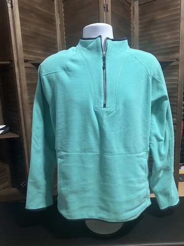 Peter Millar Men's Thermal Flow Micro Fleece 1/2 Zip Lily Pad Green Blue Medium - Picture 7 of 10