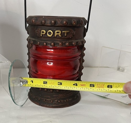Coppia lanterne nave nautica vintage porto e dritta vetro rosso e verde e ottone - Foto 5 di 13