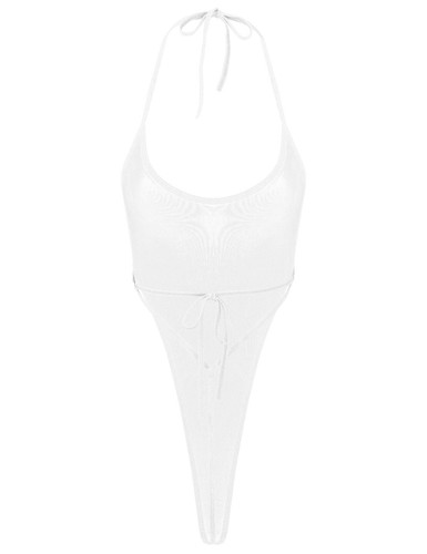 Womens Sheer Mesh Lingerie Backless Strappy Leotard Bodysuit Nightwear Swimwear - Picture 10 of 101