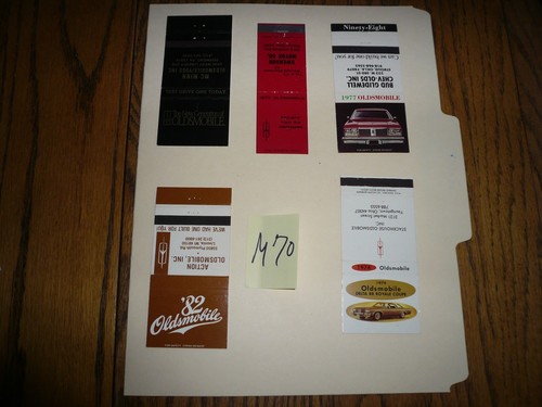 OLDSMOBILE AUTOMOBILE MATCH COVERS - FIVE 74 77 79 82 - Vintage - M70