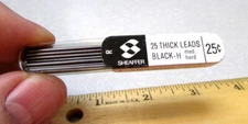 vintage NEW Sheaffer 25 Thick Leads Black pencil leads tin, plastic w/ tin cover