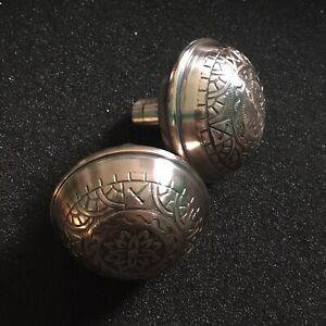 Antique-Pair-Of-Polished-Reading-Hardware-Co-Windsor-Design-Brass-Knobs