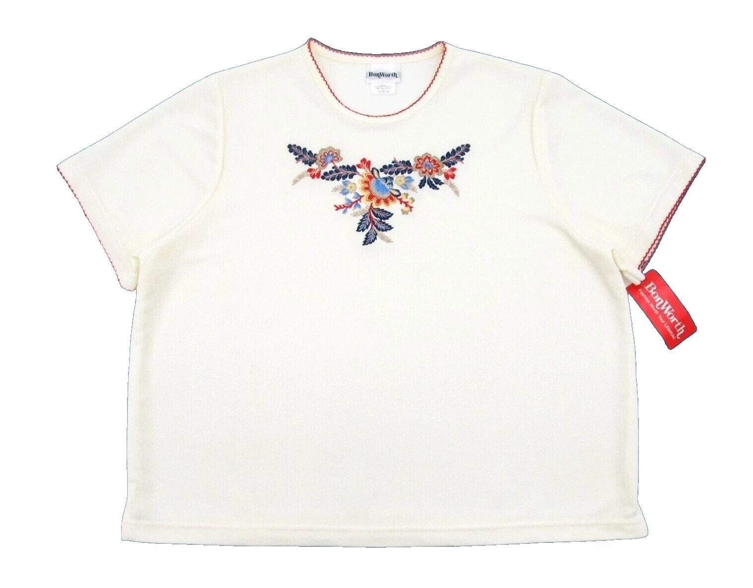 Camisetas Retro Bordado para Mujeres