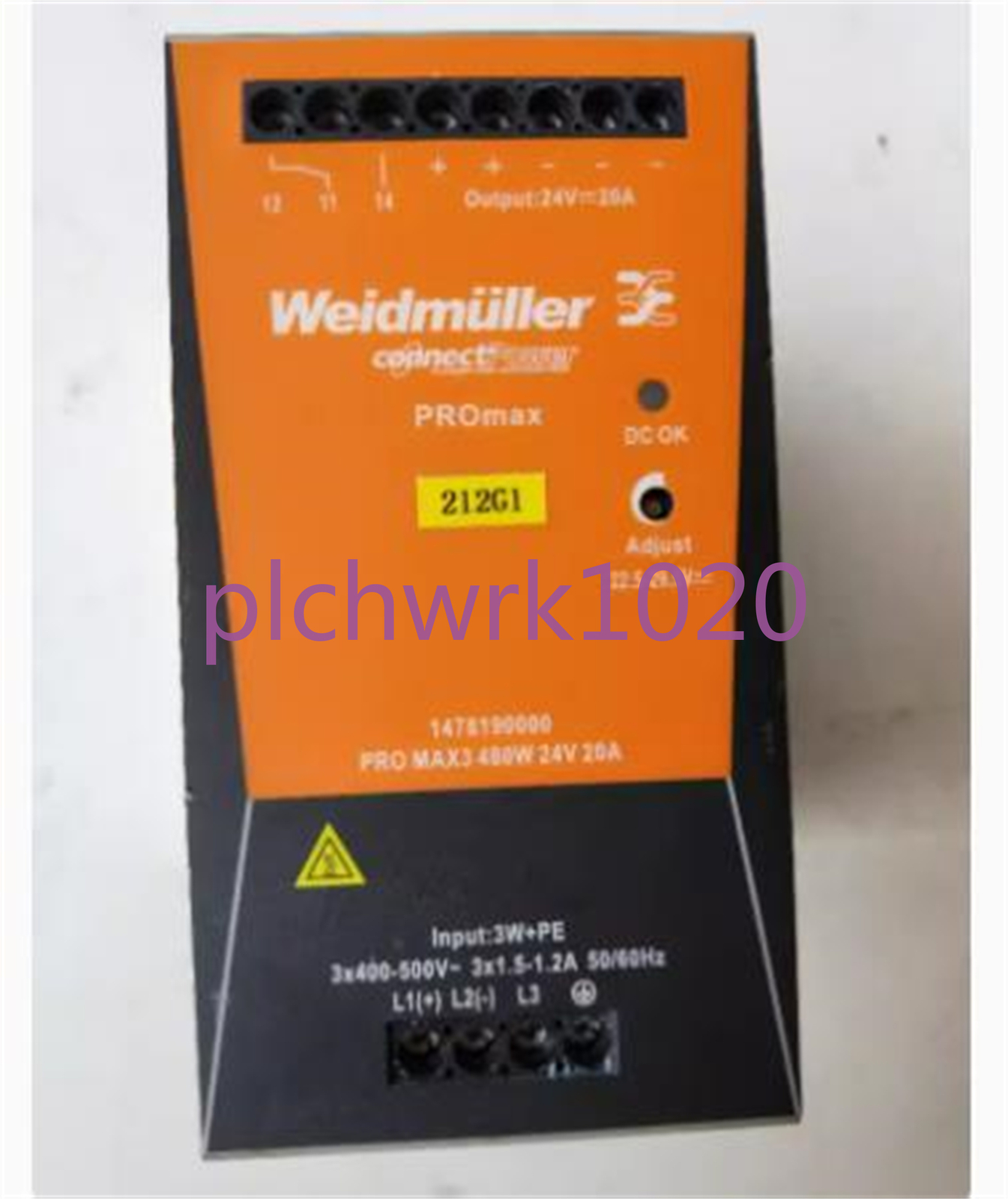 1PCS Weidmuller Switching Power PRO MAX3 480W 24V 20A 1478190000 tested ...