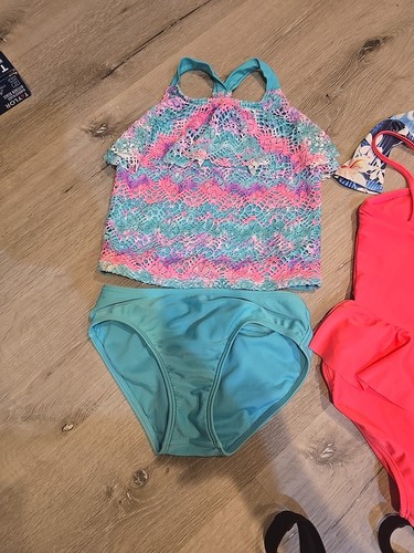 Girls Swimsuit Set Rashguard Size 7/8 - Picture 2 of 8