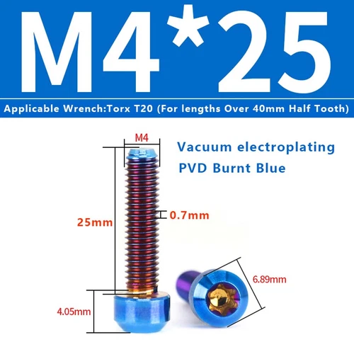 M4M5M6M8M10 Titanium Bolts Taper Cone Socket Head Motorcycle Modification Screws - Picture 55 of 205