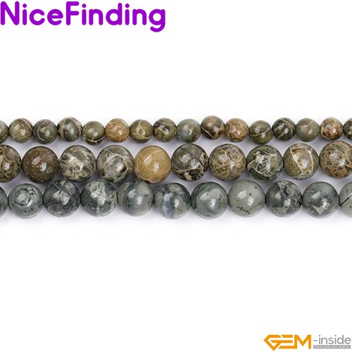 Natural Gemstone Green Jasper Stone Beads For Jewelry Making Loose Beads 15" DIY - Picture 1 of 27