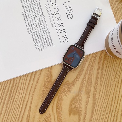 Slim Leather Band Women Strap for Apple Watch 11 10 9 8 7 SE 40/44/41/45/42/46mm - Picture 7 of 39