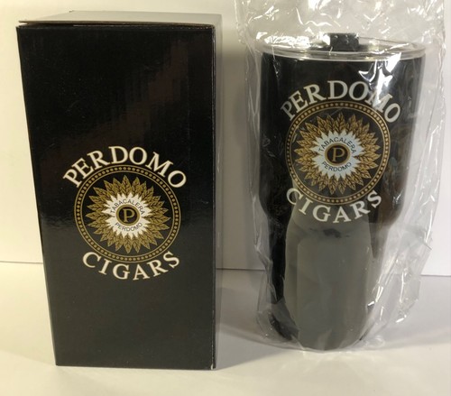 BRAND NEW Perdomo Tabacalera Cigars Metal Tumbler Travel Mug with Lid In Box - Picture 4 of 11