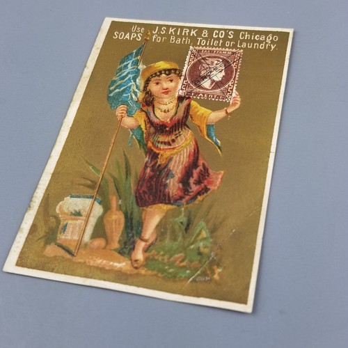 Antike Sammelkarte Chicago Seife Werbung JS Kirk & Co Griechenland Welt gestempelt - Bild 5 von 13