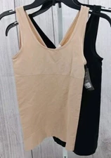 Woman's Yummie by Heather Thomson Shapewear 2 Tank Tops, Small, Black & Nude-AA7