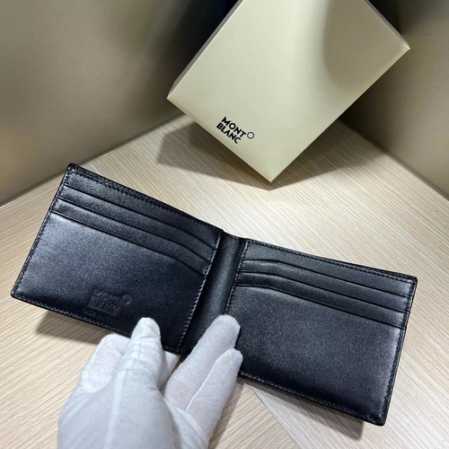 NEW 14548 MontBlanc Men's Meisterstuck Leather Wallet 6cc Black - Picture 4 of 8