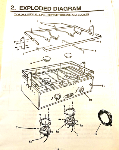 Taylors Ideal G LPG: Gas Cooker, Owners Handbook, Storage Location, Office - Picture 2 of 2
