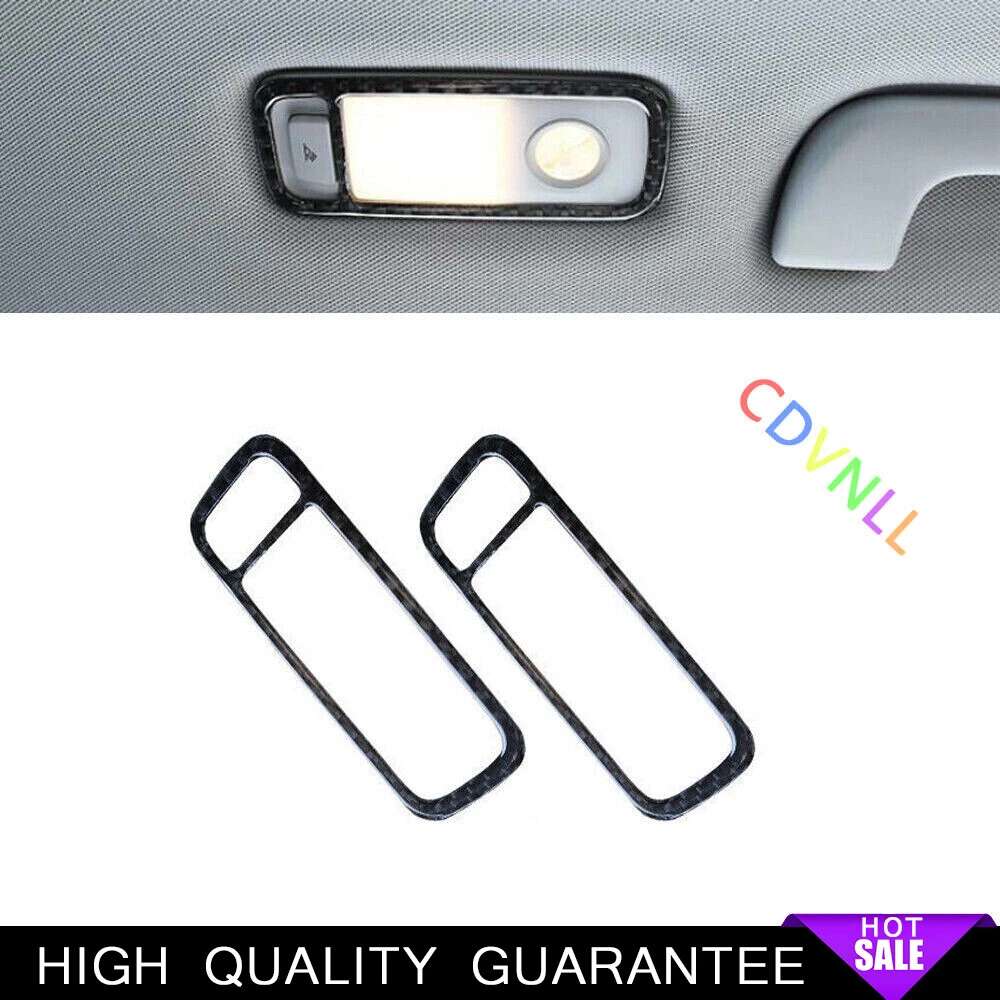 Rear Reading Light Lamp Frame Trim 2PCS For Audi Q5 2009-2017 Real Carbon Fiber