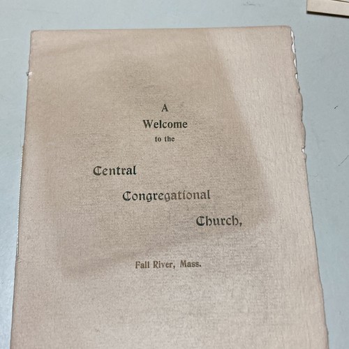 The Central Congregational Church Fall River MA Ephemera Lot Early 1900’s - Picture 4 of 8