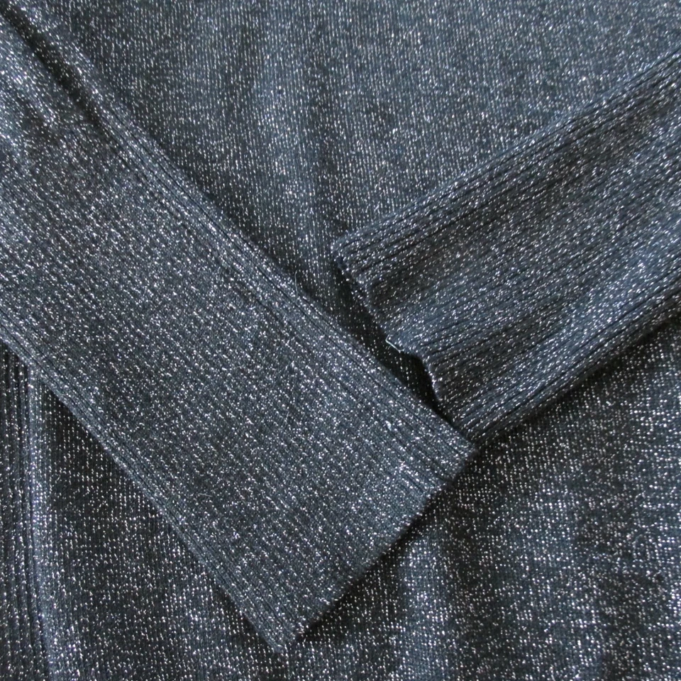 Suéter Atención Mujer Mediano Negro Manga Larga Brillo Brillante Pullover Camisa Foto 2 de 4