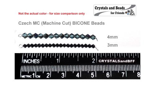 Perline cristallo bicono ceco cobalto AB blu navy AB 3mm 4mm 6mm Rondelle diamante - Foto 3 di 4