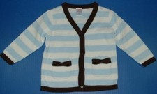 Gymboree Girls Best Friend Blue White Striped Fall WinterCardigan Pockets 18-24M
